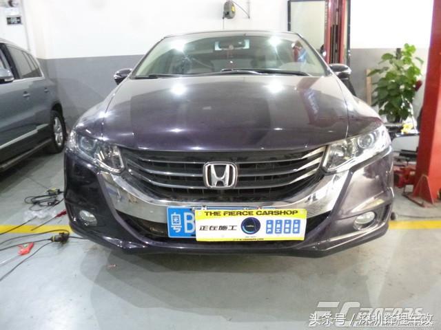 奥德赛远光灯改方形透镜,山东本田奥德赛感应大灯改装