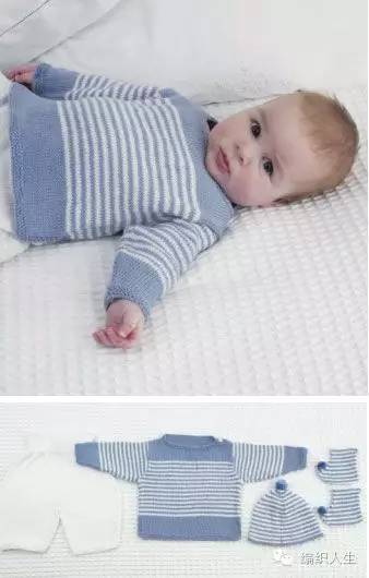 黑白条纹毛衣怎么编织,零线多色拼接毛衣图案