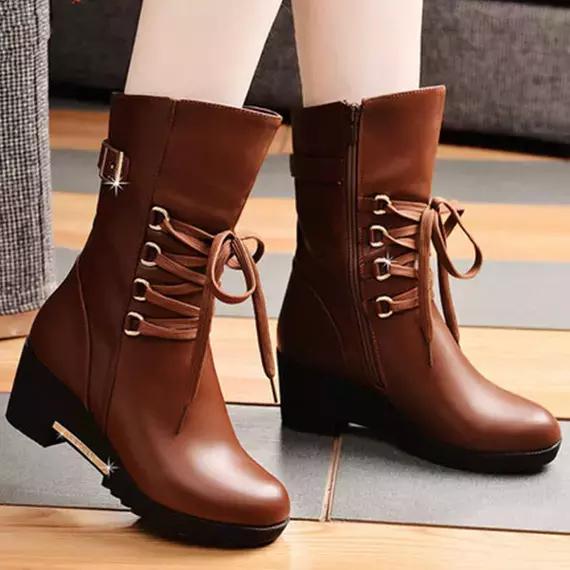 气质短靴英伦风马丁靴女,气质英伦侧双线洋气女短靴