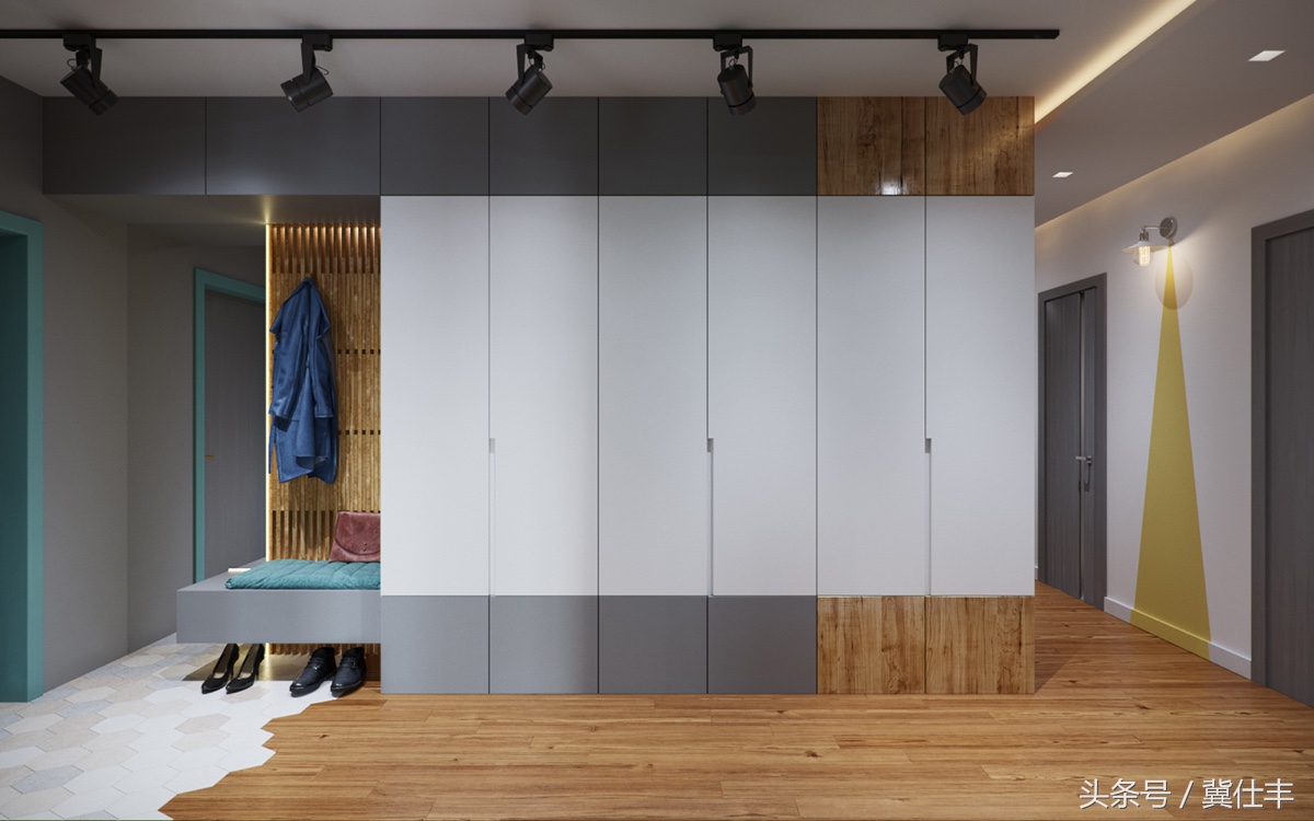 刀把型89㎡两居，老外设计师操刀，瓷砖很出彩，儿童房很温馨