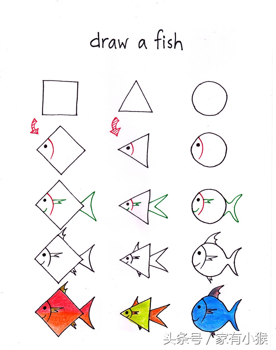 正方形三角形圆形简笔画,三角形加正方形简笔画