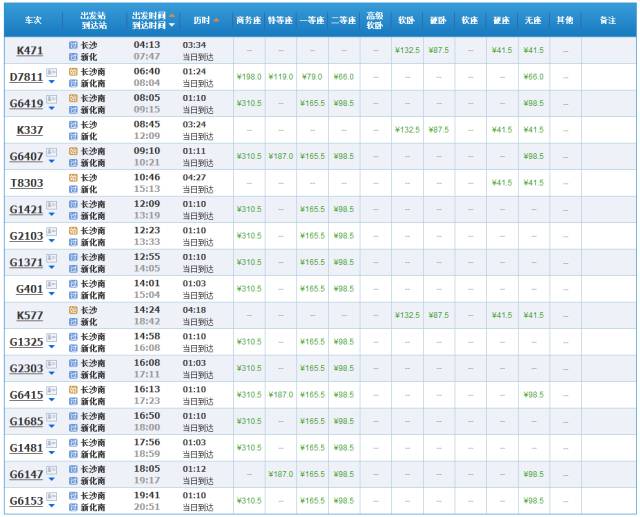 长沙至常德高铁时刻表查询,最新长沙至广州高铁时刻表
