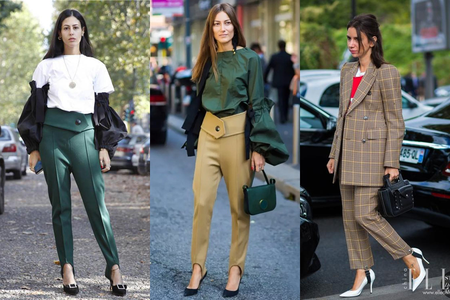 当年的踩脚裤如今正流行分分钟变身街拍达人