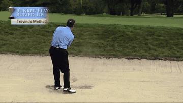 沙坑球最简单的击球方法,斜坡球挥杆技巧