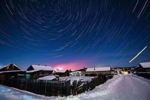 漠河神秘景区,与俄罗斯隔河相望