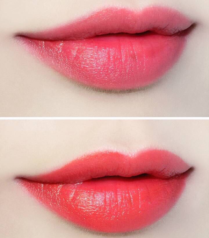 ysl小金条1966和阿玛尼405唇釉,ysl1966口红和阿玛尼206颜色比较