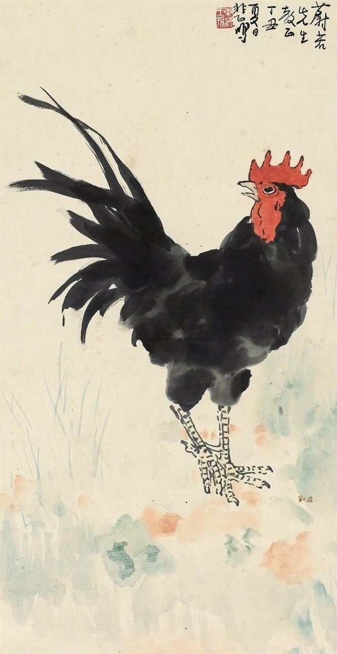 画鸡名家白燕君笔下的雄鸡百态,鸡年历代国画名家大鸡图片