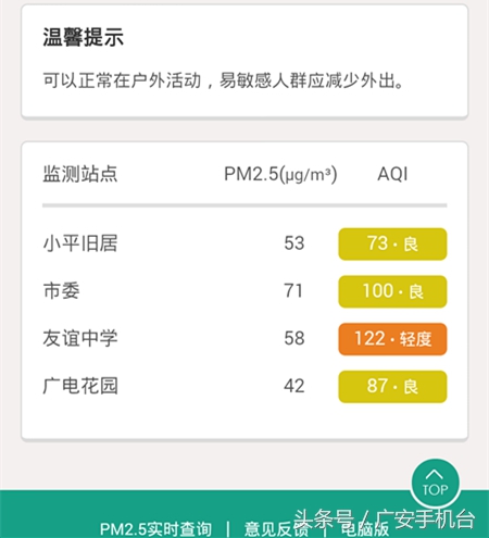 骞垮畨pm2.5鎸囨暟,pm2.5瀹炴椂鏌ヨ骞垮畨