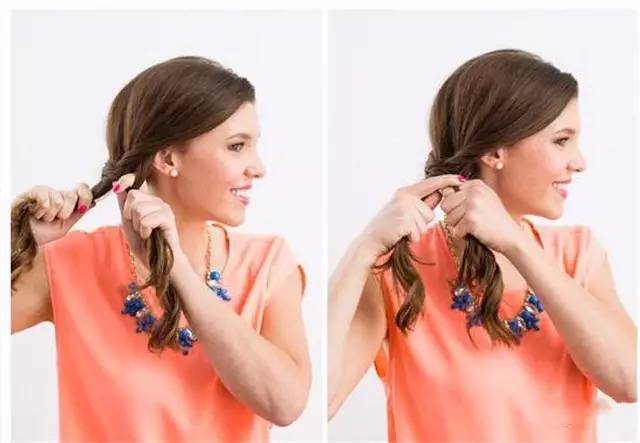 鱼尾辫教程短发全头,鱼尾辫发圈