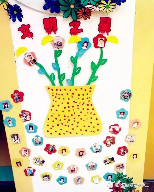 幼儿园小班红花评比栏布置,幼儿园表扬墙创意布置手工