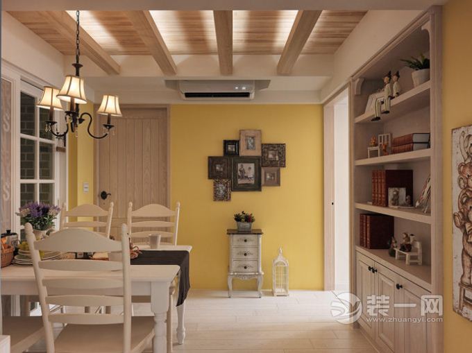 清新海洋风绍兴金色丽都小区123平三居室地中海风格装修案例