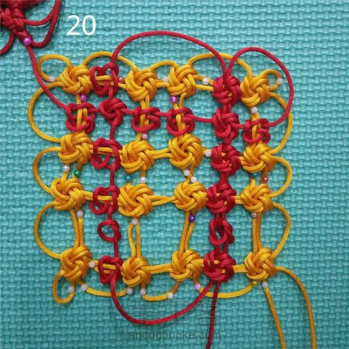 幻彩绳结编织,手绳编织平结双色