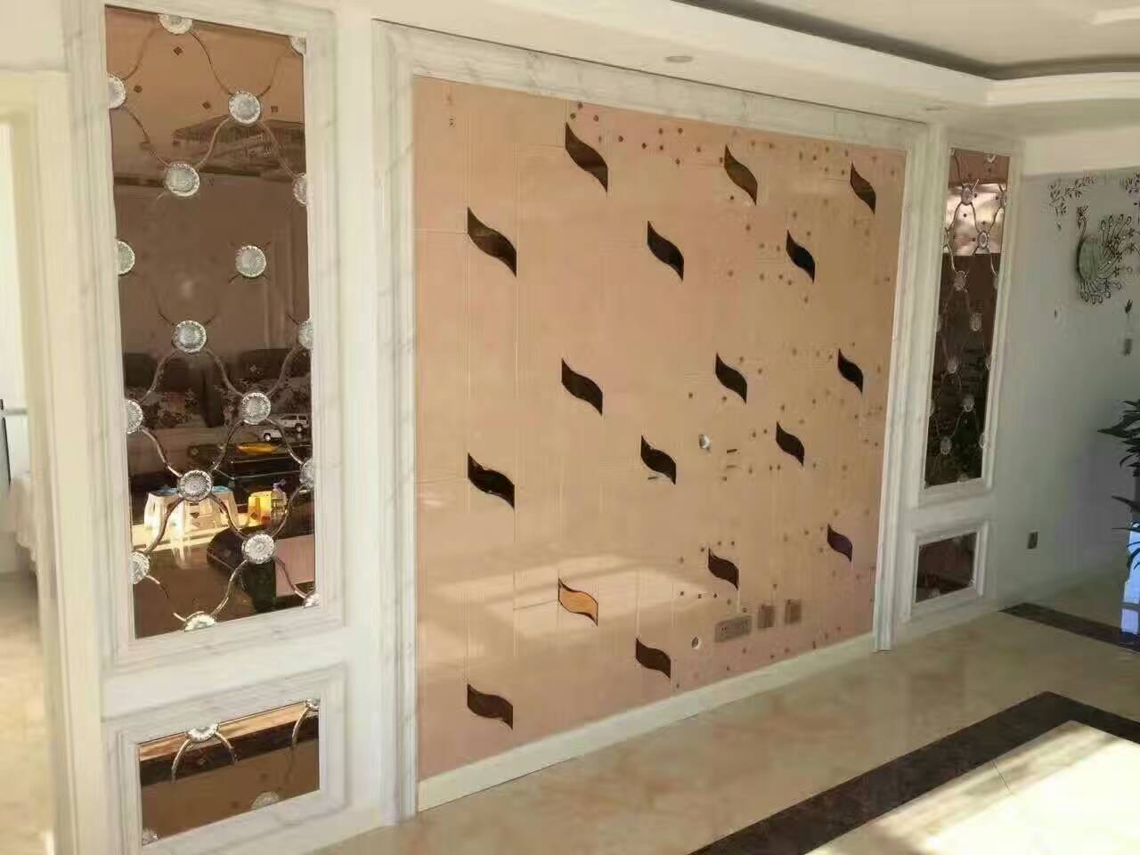 高端背景墙玻璃设计定制,玻璃背景墙轻奢