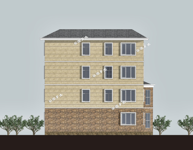 广州乡村自建14X9米四层民宅全套图纸+360°全景展示