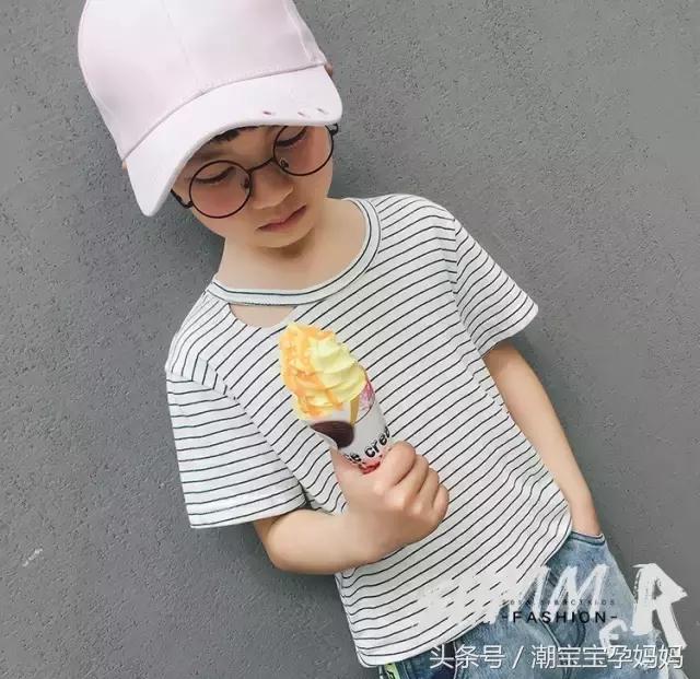 短袖t恤男孩夏季青少年潮牌渐变,男宝夏季2023新款爆款短袖