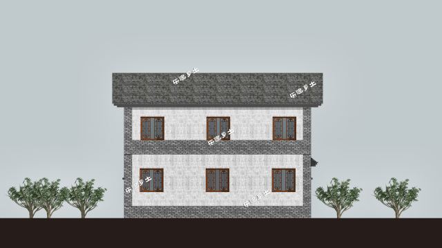 12x13米宅基地带院子自建房平面图,19x11米大客厅二层别墅效果图