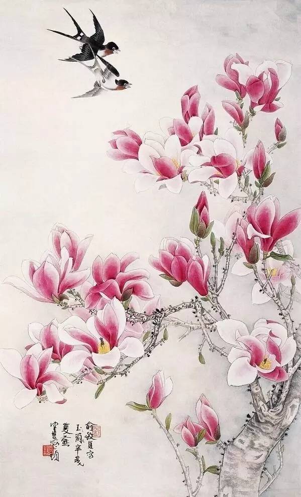 玉兰花儿童绘画,玉兰花绘画作品命名