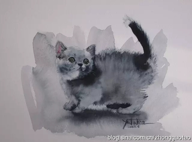 国画水墨写意猫,中国画水墨画猫