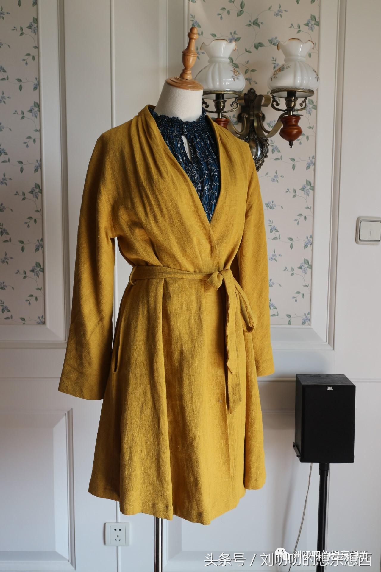 短款连衣裹裙外搭外套,裹裙一片式双面穿