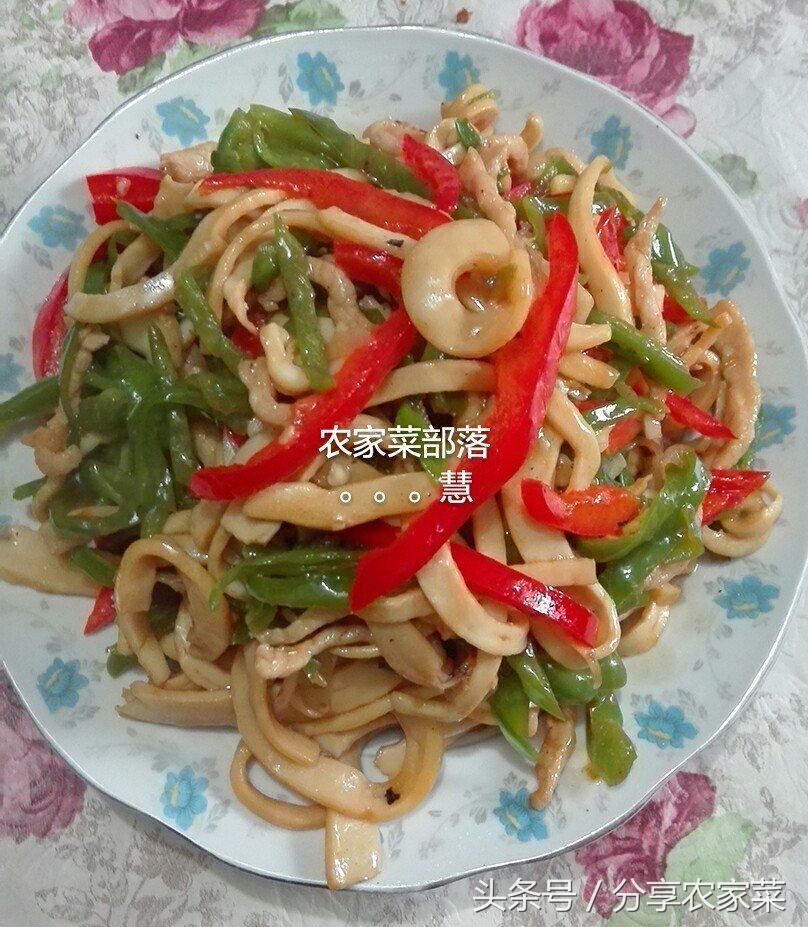 爆炒油炸鱿鱼丝,猪腰爆炒鱿鱼丝