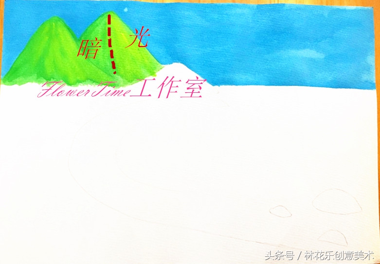 水粉画初学者教程风景画海洋,水粉初学者海边风景画