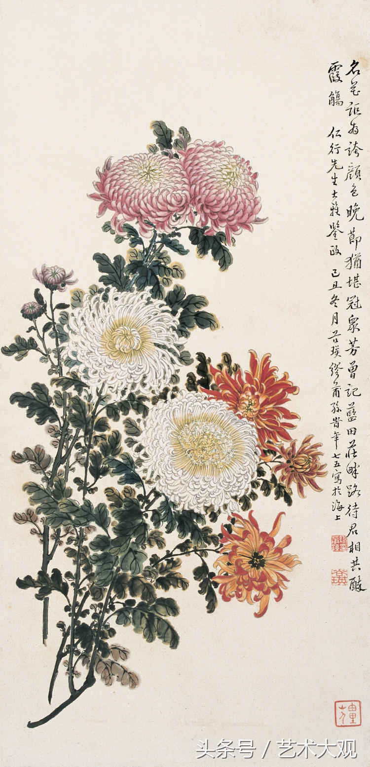 缪谷瑛国画菊花,缪谷瑛菊花画法