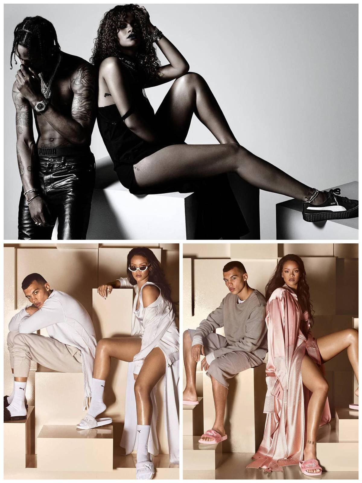 puma蕾哈娜fenty联名款银色,puma蕾哈娜拖鞋