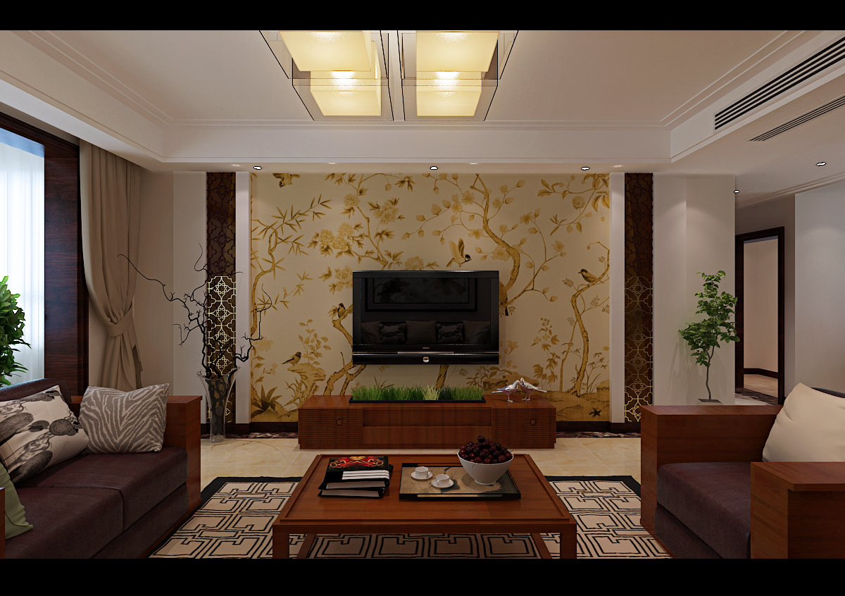 济南涵玉翠岭装修,涵玉翠岭二居室效果图