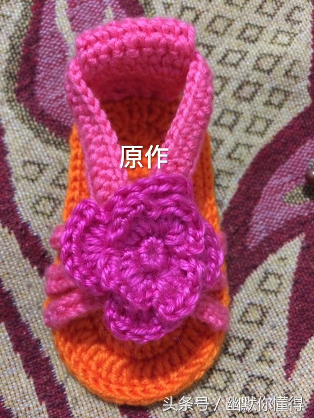 最简单钩针凉鞋教程图解,钩针编织婴儿凉鞋教程视频