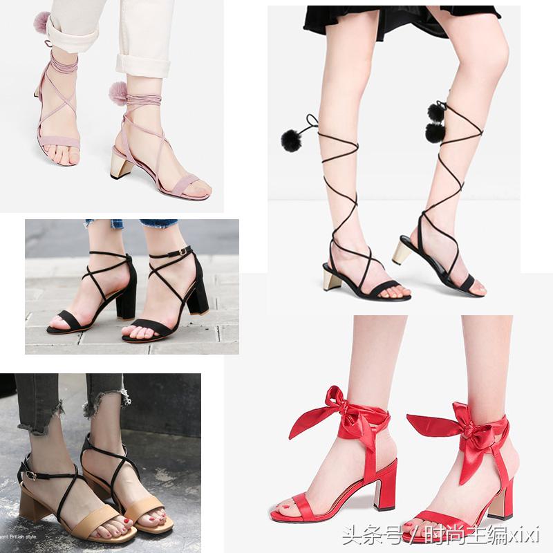 一字带高跟凉鞋女粗跟2022年新款,高颜值粗跟凉鞋让你美爆整个夏天