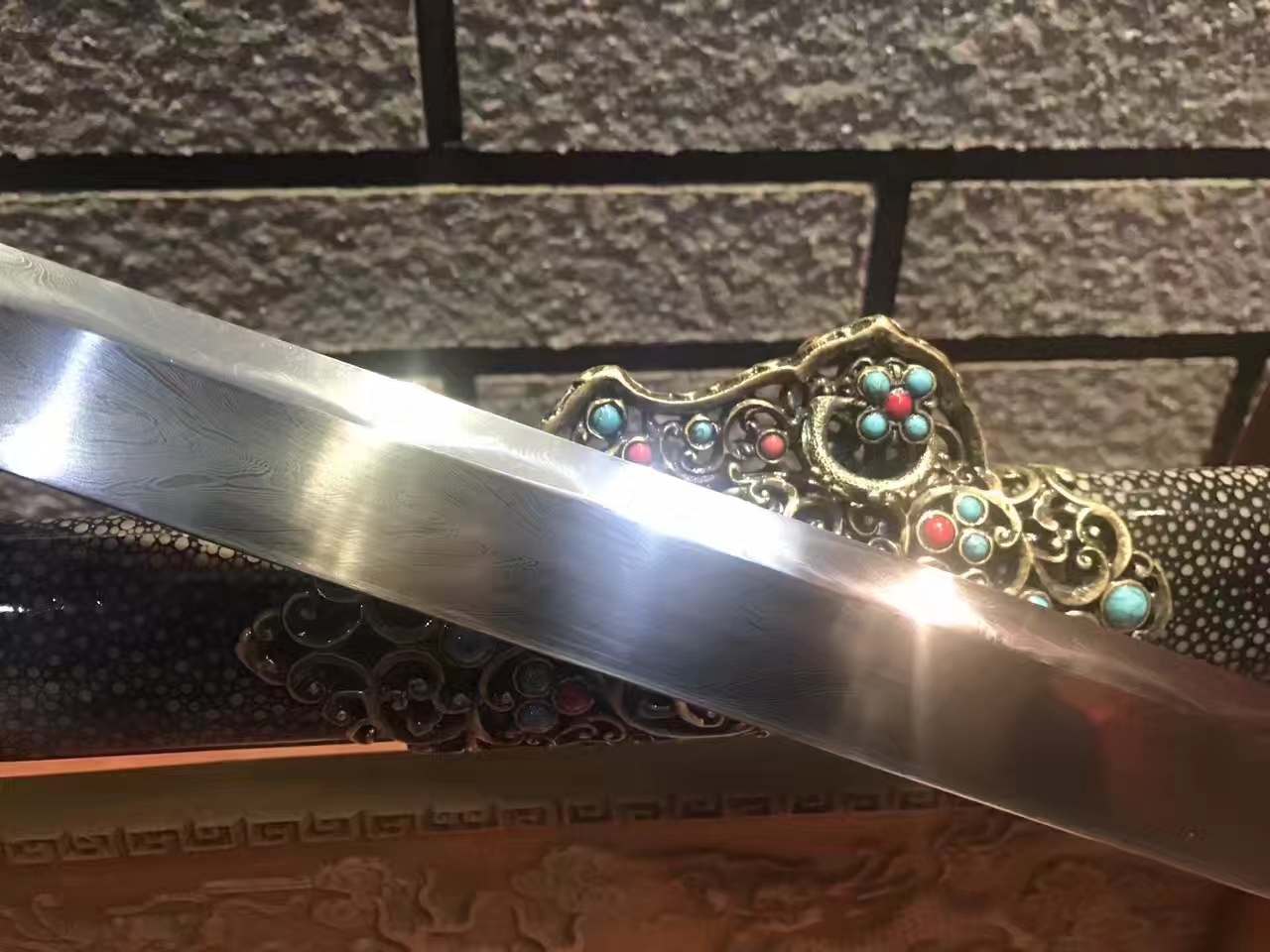 龙泉牡丹唐刀,龙泉唐刀横刀花纹钢