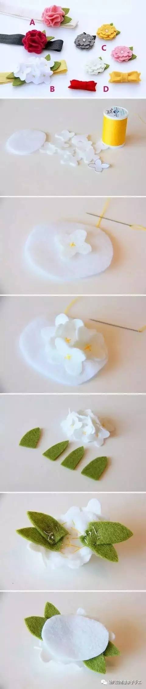 不织布手工花制作大全简单又漂亮,3-6岁幼儿不织布手工花朵
