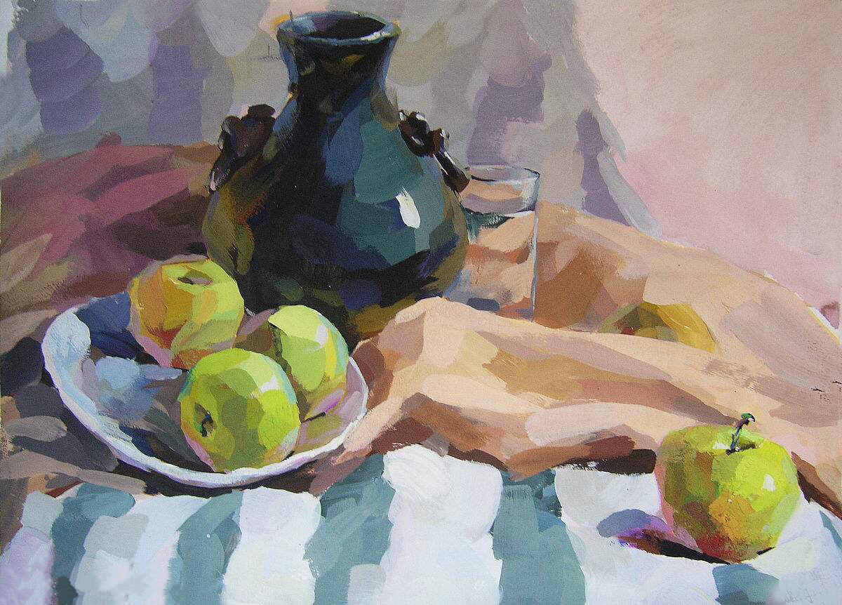 水粉画儿童3-6岁工具教程,学习水粉画简单漂亮的