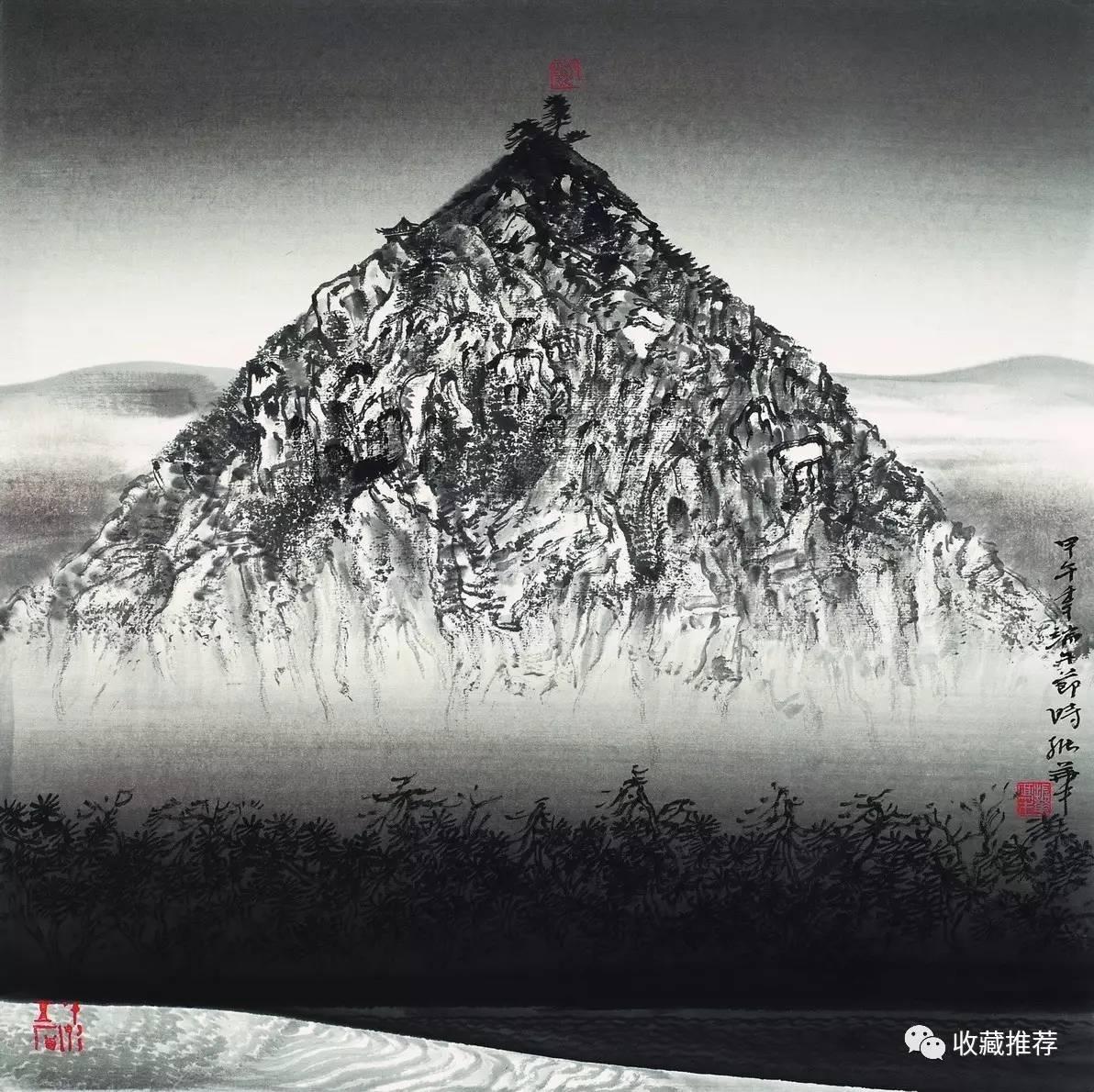 著名画家时振华与他的山水画