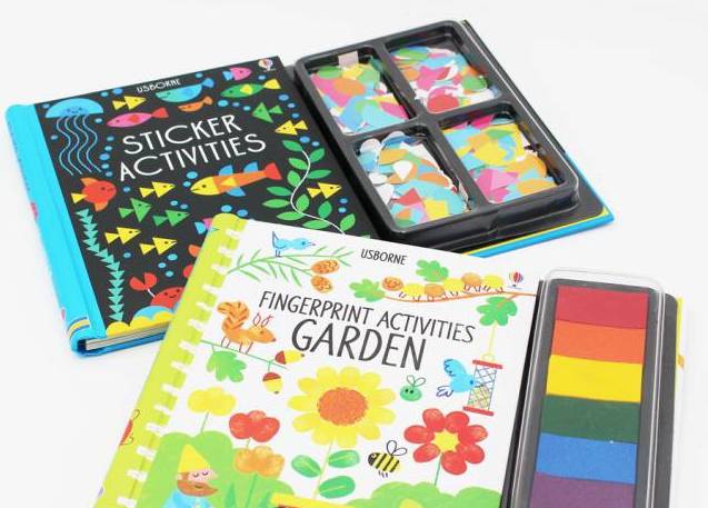 「原版补团」高颜值进*爆口**品:Usborne贴纸书+手指画套装BQ问答卡