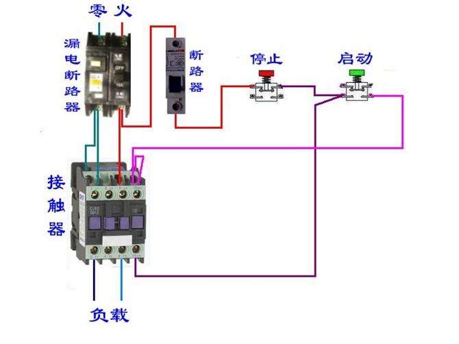 断路器线圈与电表接线图,三相四线制电表和断路器接线图