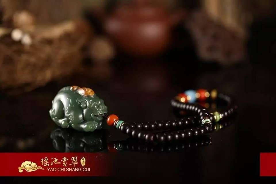 金丝线玉石雕件,翡翠雕件招财