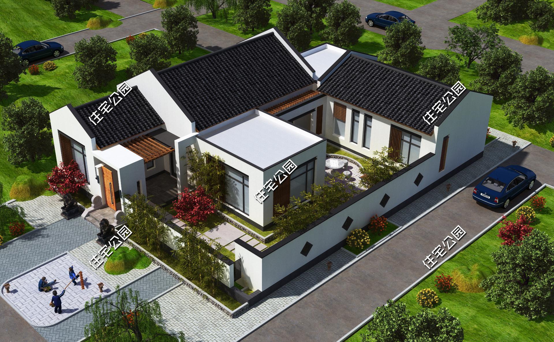 农村中式合院10-15万自建房,农村中式合院房子设计