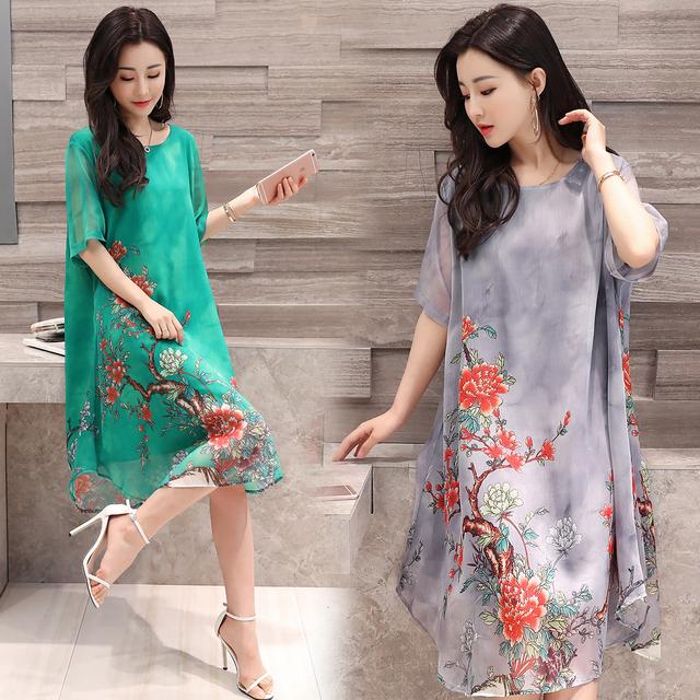 民族风碎花棉麻连衣裙裁剪图,民族风棉质大码碎花连衣裙