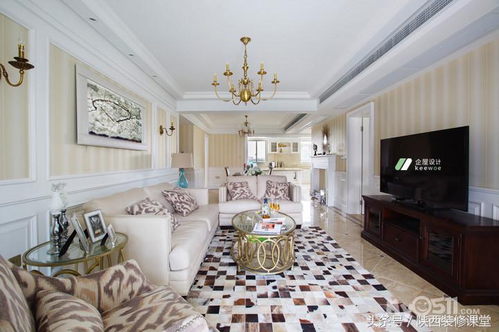 127平方4室两厅两卫美式轻奢装修,14万装修122平方美式风格