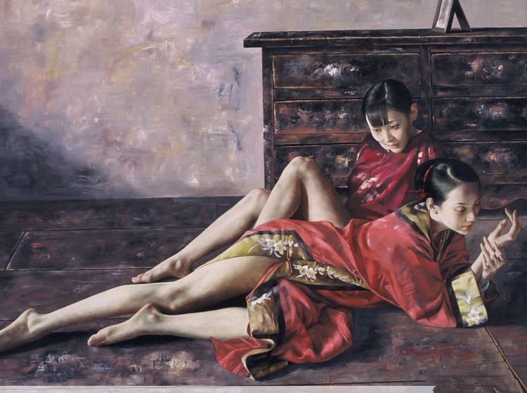 中国画家画的一幅特别美的女人画,张小玉国画作品欣赏