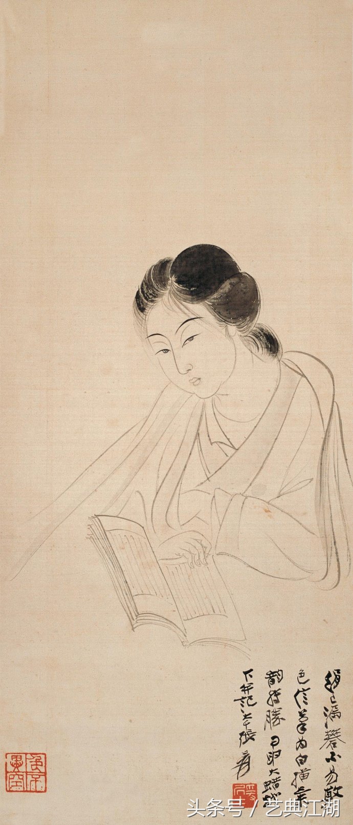 中国历代绘画大师长卷经典仕女图,国画大师的仕女图精品