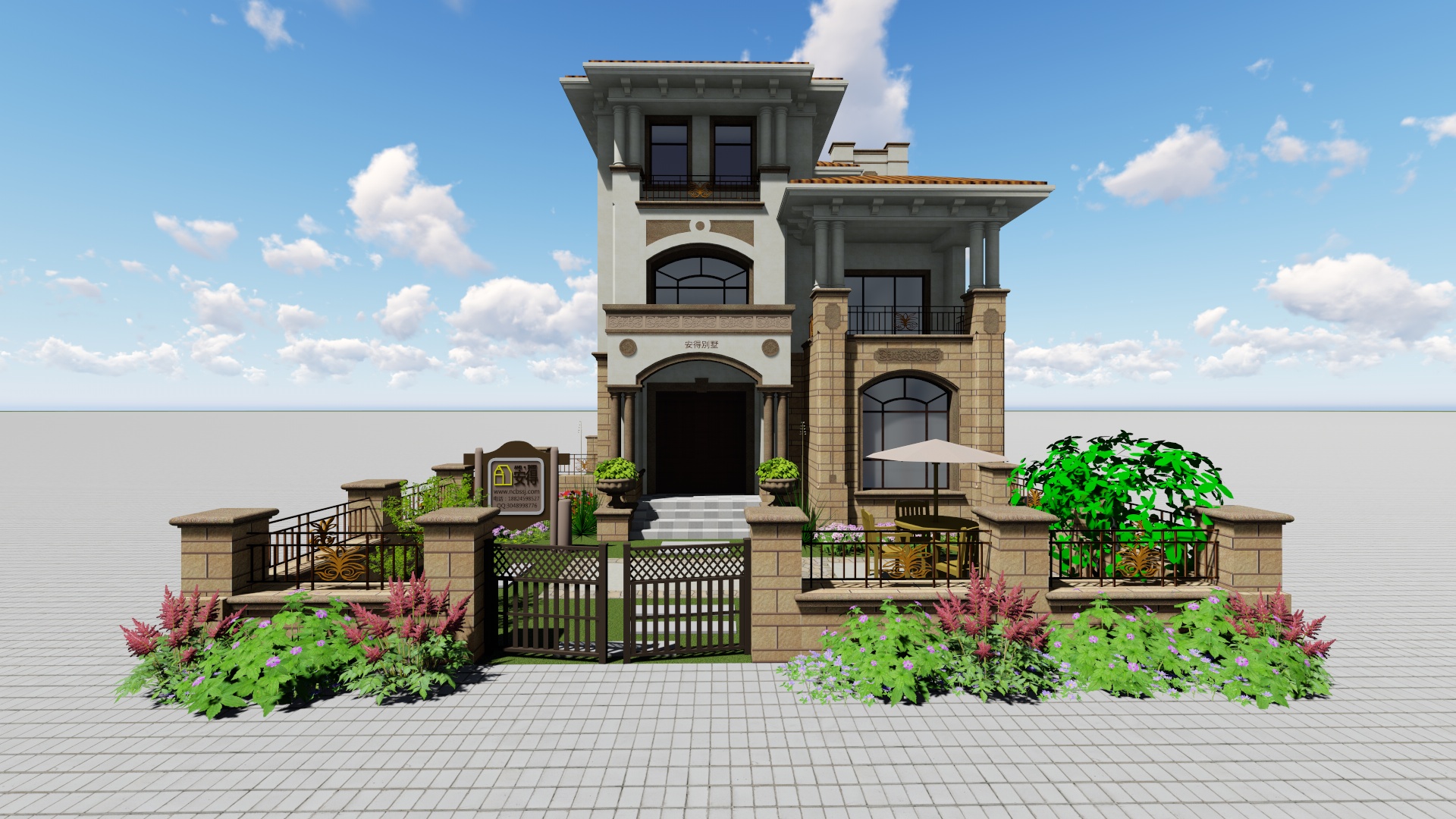 长方形农村两层自建房四合院,农村长方形地块自建房