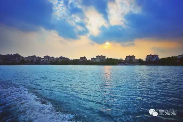 淀山湖日落美景,美丽的淀山湖游一游