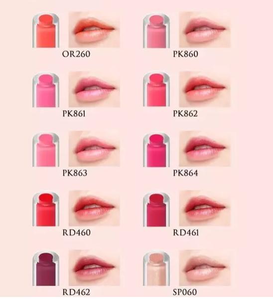 变色唇膏babi试色,日本原装进口变色润唇膏