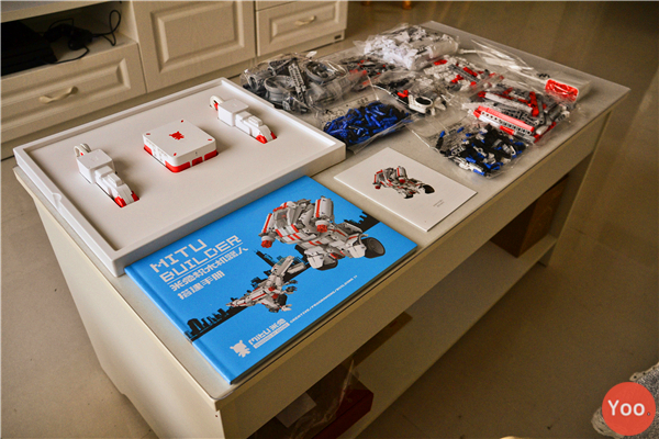 米兔积木机器人履带机甲可编程,米兔积木机器人怎么玩