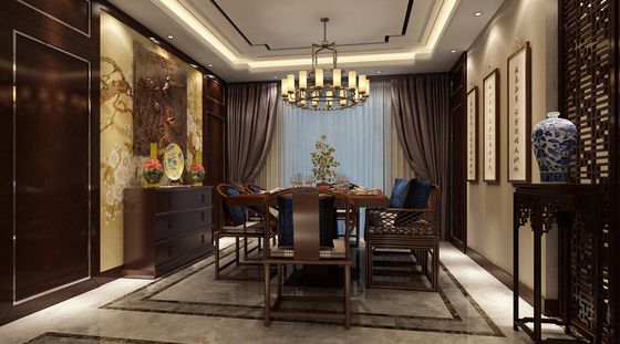 乌鲁木齐源凯·第一城，136平中式风三居室，简单中透出朴素优美