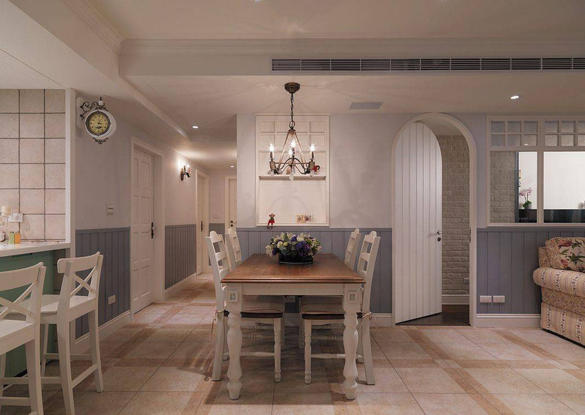 美式复古风格，武汉中国铁建梧桐苑，138平25万全包，有餐厅吧台