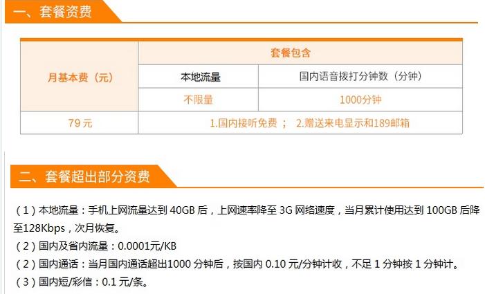 河北电信79元500分钟通话50g流量,电信宽带79元套餐手机流量无限吗