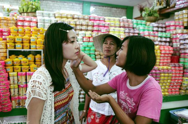 缅甸人脸上擦什么防晒,缅甸人防晒